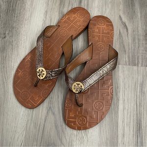 Tory Burch Classic Flip Flop- Metallic Bronze
